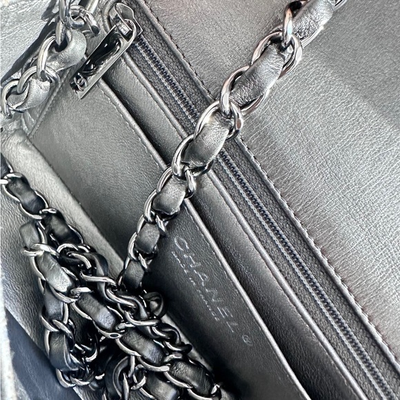 SOLD - CHANEL Iridescent Charcoal Calfskin Mini Rectangular Flap Bag - Picture 6 of 7